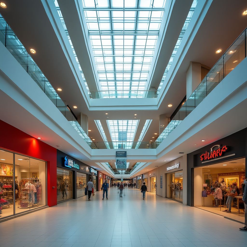 Centro comercial con sistema de seguridad avanzado
