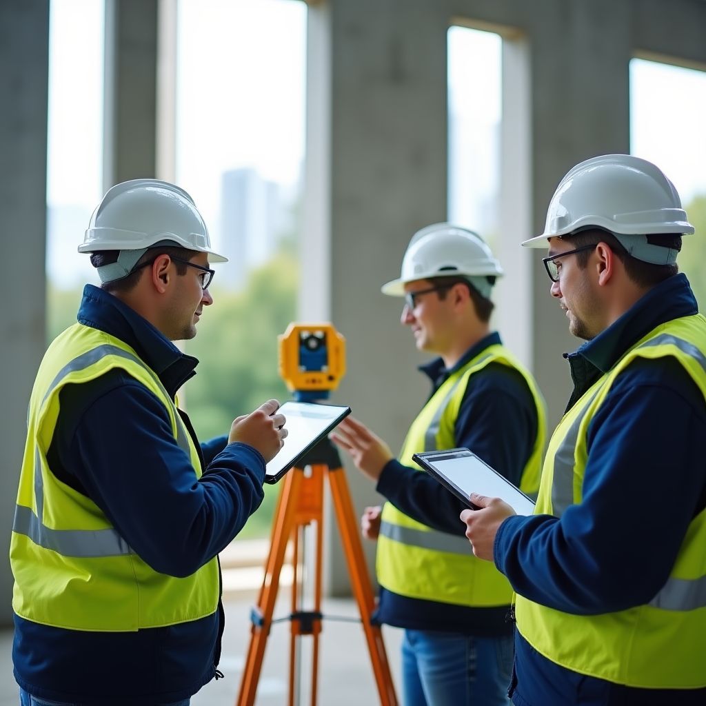 Profesionales evaluando la estructura de un edificio
